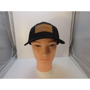 Camp Chef Hat Men's Snapback Black Mesh Trucker Cap Leather Logo Patch